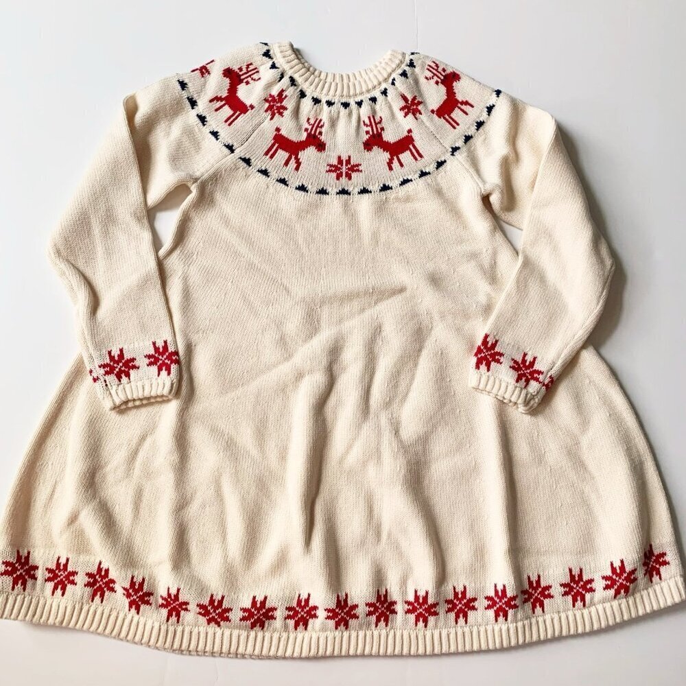 NEW Hanna Andersson Girl Fairisle Sweater Dress 6-7 years